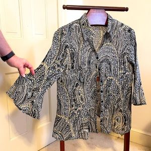 Flattering fit button front blouse